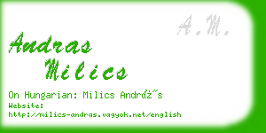 andras milics business card